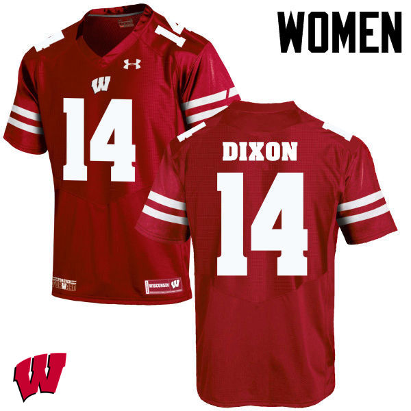 Women Wisconsin Badgers #14 DCota Dixon College Football Jerseys-Red - Click Image to Close